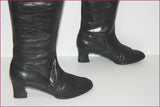 Bottes Vintages Tout Cuir Noir Mollets Forts T 38.5 TBE