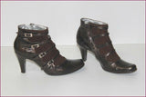 FREE LANCE Boots Cuir Verni Marron et Daim T 36 TBE