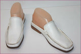 JULIEN DAVID Mocassins Mules Tout Cuir Blanc T 36 TTBE