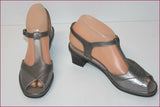 MARCO Escarpins Sandales Cuir Gris Argenté T 4.5 UK / T 37.5 ETAT NEUF