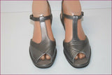 MARCO Escarpins Sandales Cuir Gris Argenté T 4.5 UK / T 37.5 ETAT NEUF
