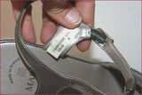 MARCO Escarpins Sandales Cuir Gris Argenté T 4.5 UK / T 37.5 ETAT NEUF