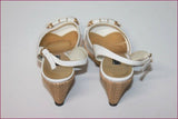 ZARA Escarpins Sandales Cuir Blanc Cassé Talons compensés T 36 TBE