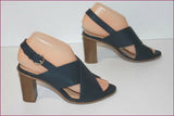 ERAM Escarpins Ouverts Cuir Bleu Marine T 37 TBE