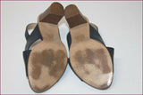 ERAM Escarpins Ouverts Cuir Bleu Marine T 37 TBE