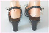 GENEVIEVE DE FONTENAY Escarpins Cuir Noir et Blanc T 37 TBE