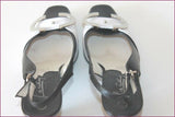 GENEVIEVE DE FONTENAY Escarpins Cuir Noir et Blanc T 37 TBE