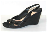 GEOX Patent Sandales Compensées Cuir Noir T 40 TBE