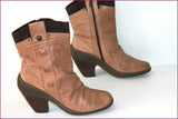 ATRAI Bottines Cuir Marron Clair T 40 BE