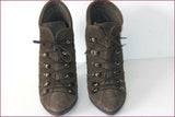 EDEN Bottines à Lacets Pointues Cuir Vert Bronze Hauts Talons T 37 TTBE