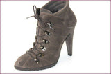 EDEN Bottines à Lacets Pointues Cuir Vert Bronze Hauts Talons T 37 TTBE