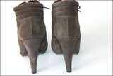 EDEN Bottines à Lacets Pointues Cuir Vert Bronze Hauts Talons T 37 TTBE