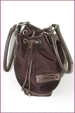 KATANA Sac Shopping Toile Enduite Imperméable Marron Porté Epaule TBE