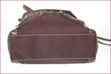 KATANA Sac Shopping Toile Enduite Imperméable Marron Porté Epaule TBE