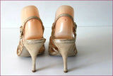 ENZO ANGIOLINI Escarpins Sandales Cuir Doré Lanières T 37 TTBE