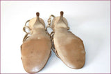 ENZO ANGIOLINI Escarpins Sandales Cuir Doré Lanières T 37 TTBE