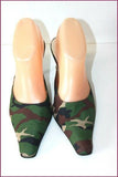 FRANCESCA Escarpins Mules Tissu Imprimé Militaire T 38 TBE