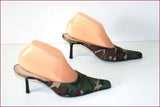 FRANCESCA Escarpins Mules Tissu Imprimé Militaire T 38 TBE