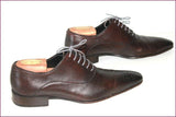 FATHER AND SON Derby Richelieu Tout Cuir Marron Foncé Embauchoirs T 42 TBE