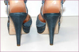 DONNA PIU Sandales Cuir Bleu Jean T 37 TBE