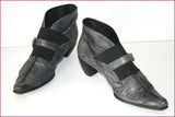 EVERYBODY Boots Pointues Cuir Gris Sangle  Elastiquée T 42 TBE