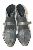 EVERYBODY Boots Pointues Cuir Gris Sangle  Elastiquée T 42 TBE