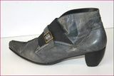 EVERYBODY Boots Pointues Cuir Gris Sangle  Elastiquée T 42 TBE