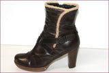 COCO & ABRICOT Bottines à Talons Cuir Marron Foncé T 40 BE
