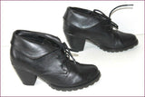 GRANDS  BOULEVARDS Boots à Lacets Simili Cuir Noir T 36 TBE
