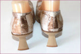 ESISTERE DONNA Escarpins Vintage Cuir Verni Brillant Beige T 38 IT / 39 FR TBE