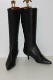 GEOX Bottes Cuir Lisse Noir Doublées Cuir Petits Talons T 36 BE