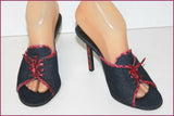 DAVID ACKERMAN Paris Sandales Denim Jean Talons Fins T 39 TBE