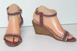 COMPTOIR DES COTONNIERS Sandales Compensées Velours Mauve T 37 TBE