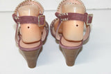 COMPTOIR DES COTONNIERS Sandales Compensées Velours Mauve T 37 TBE