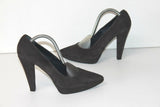 BALMAIN Escarpins Pointus Nubuck Noir Hauts Talons T 38 TBE