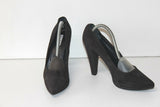 BALMAIN Escarpins Pointus Nubuck Noir Hauts Talons T 38 TBE