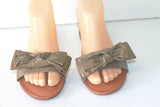 COSMOPARIS Tongs Sandales Tout Cuir Taupe T 37 ETAT NEUF