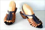 CLARKS Sandales Cuir Ajouré Bicolore T 6.5 UK  / 40 FR TBE