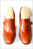 FILOGRANA OF MILANO Escarpins Vintage Tout Cuir Marron Caramel T 38.5 TBE