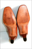 FILOGRANA OF MILANO Escarpins Vintage Tout Cuir Marron Caramel T 38.5 TBE