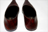 CYRILLUS Escarpins Pointus Tout Cuir Embossé Marron Foncé T 38 BE