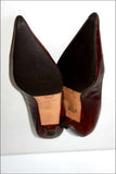 CYRILLUS Escarpins Pointus Tout Cuir Embossé Marron Foncé T 38 BE
