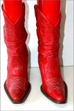 Bottines Boots Cuir Fripé Rouge Doublées Cuir T 37 TBE