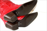 Bottines Boots Cuir Fripé Rouge Doublées Cuir T 37 TBE