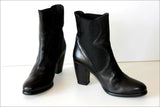 LENA MILOS Bottines boots Cuir Noir Bandes Elastiquées T 36.5 TBE