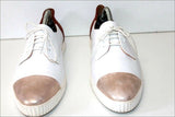 GEOX Respira Tennis Femme Cuir Blanc et Daim Marron T 41 TBE