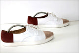GEOX Respira Tennis Femme Cuir Blanc et Daim Marron T 41 TBE