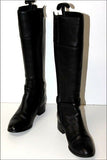 CHARLES KAMMER Bottes Cuir Grainé Noir Bandes Elastiquées T 35.5 TBE