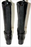 CHARLES KAMMER Bottes Cuir Grainé Noir Bandes Elastiquées T 35.5 TBE