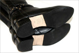 CHARLES KAMMER Bottes Cuir Grainé Noir Bandes Elastiquées T 35.5 TBE